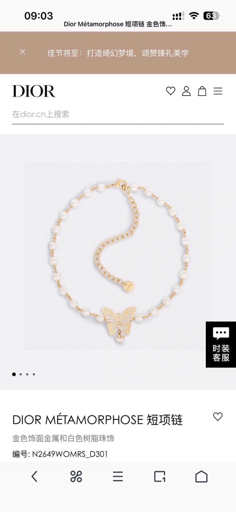 Seasonal Christian Dior Necklaces 234720