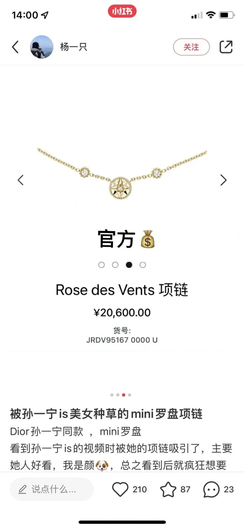 Christian Dior Necklaces Packable 232473