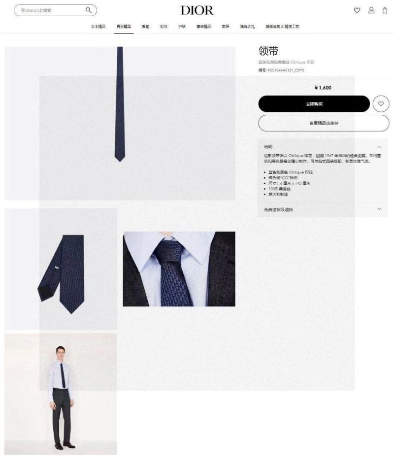 Christian Dior Neckties Seasonal 268981