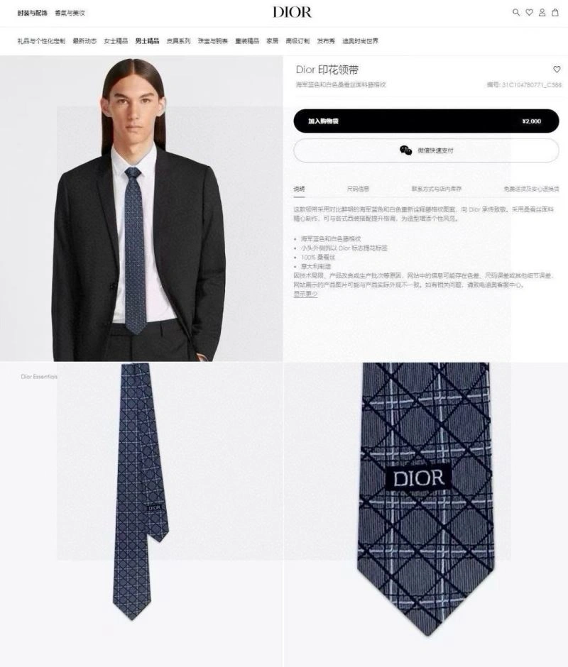 Christian Dior Neckties SmoothTexture 268956