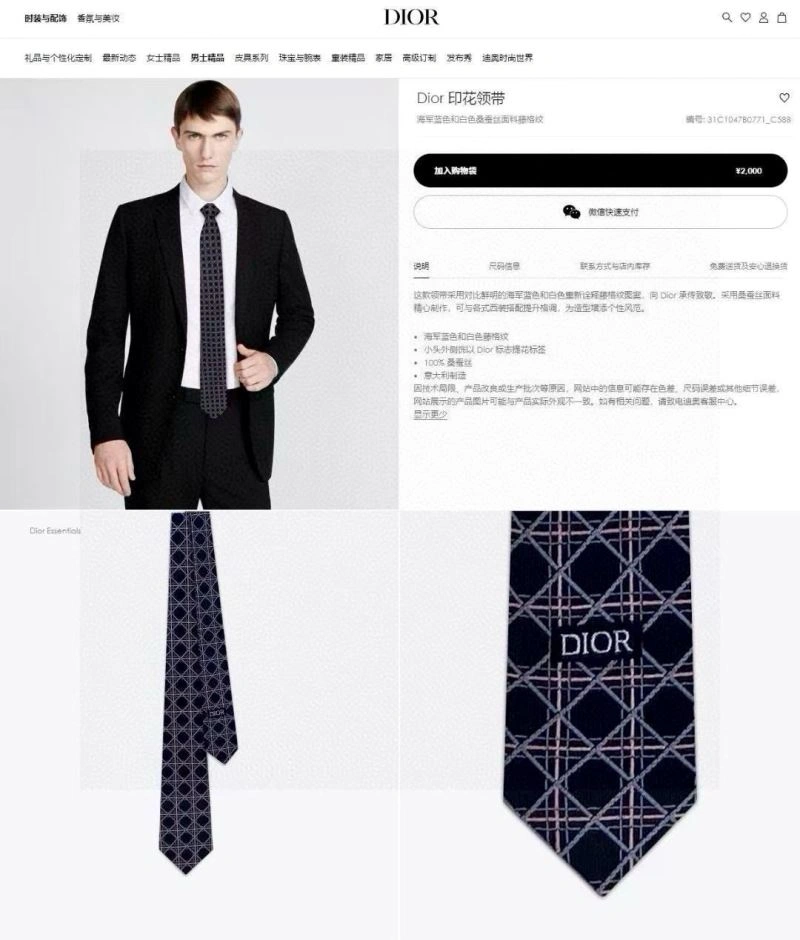Christian Dior Neckties Stylish 268944