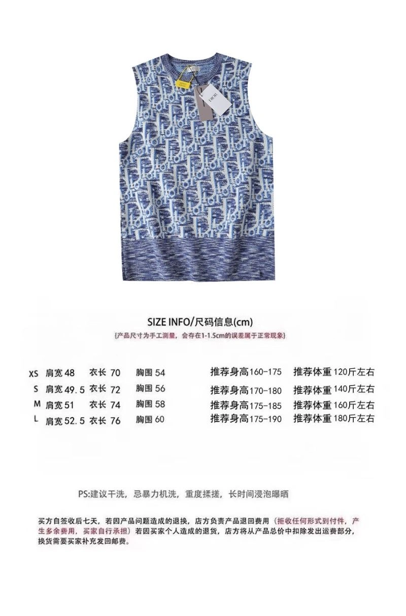 Breathable Christian Dior Vest 117275