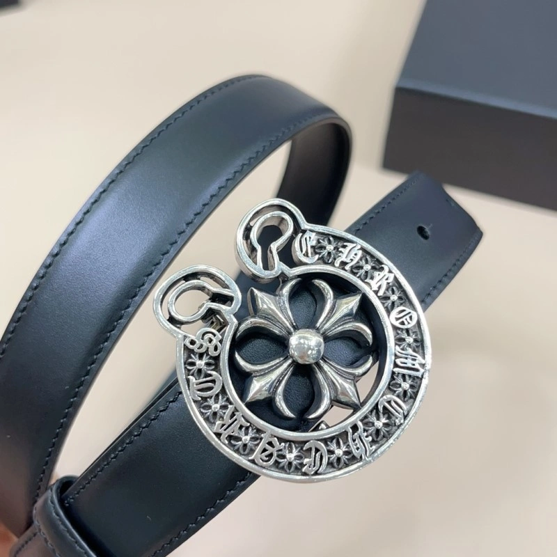 Sleek Chrome Heart Belts 285343