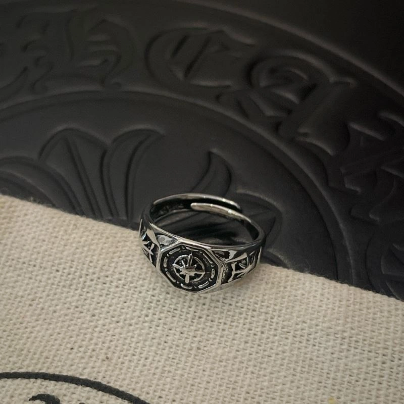 Cozy Chrome Hearts Rings 240381