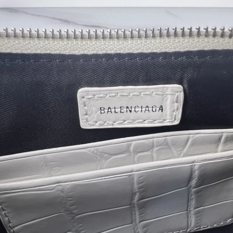 Crocodile White Le Cagole Mini Chain Motorcycle Bag with Rhinestones SmoothTexture 78832