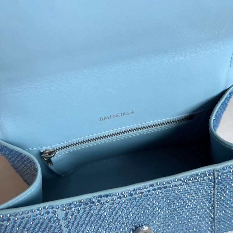 Diamante Hourglass Bag in Water Blue with B-Shaped Buckle Trendy 70054