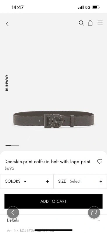 Popular Dolce Gabbana Belts 285441