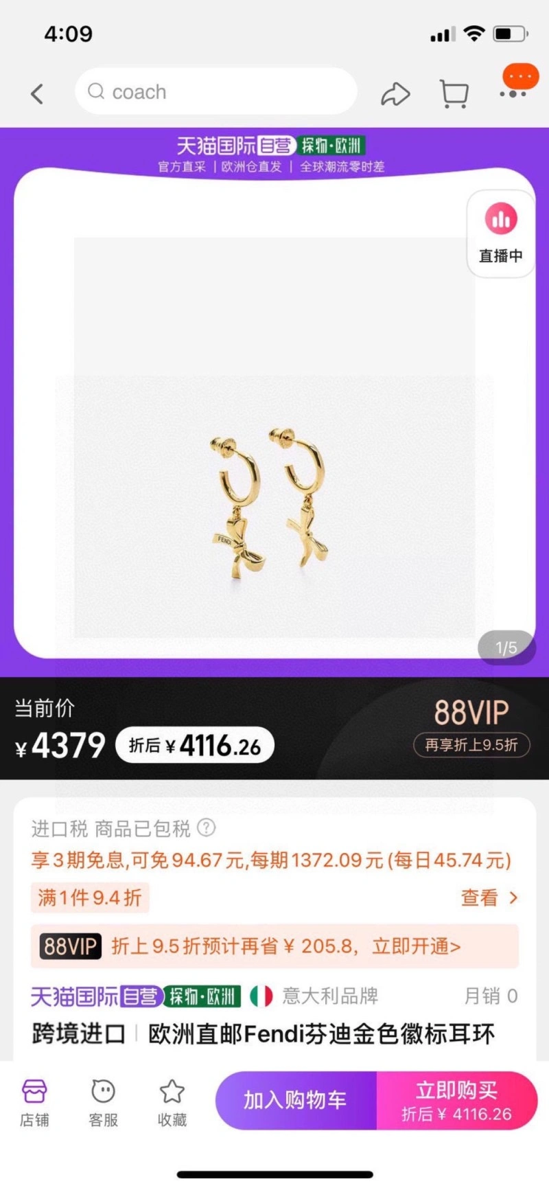 Fendi Earrings Attractive 208078