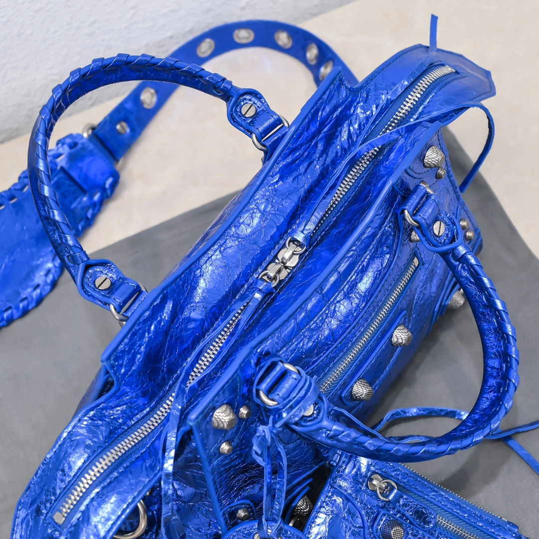 Gemstone Blue Paris Neo Cagole Heart Mirror Motorcycle Bag Trendy 60977