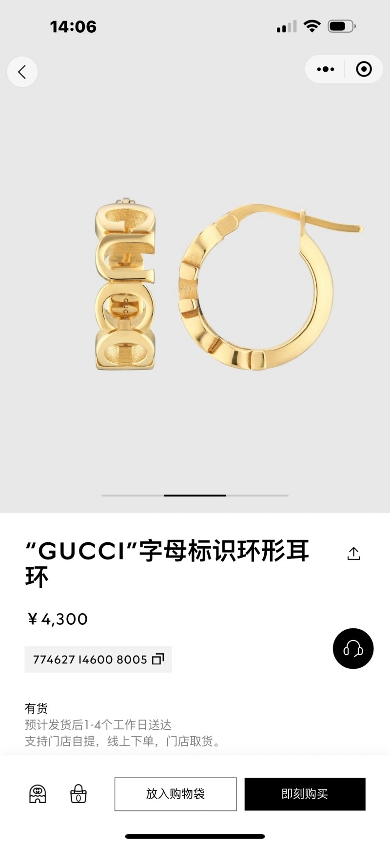Gucci Earrings WaterResistant 243123
