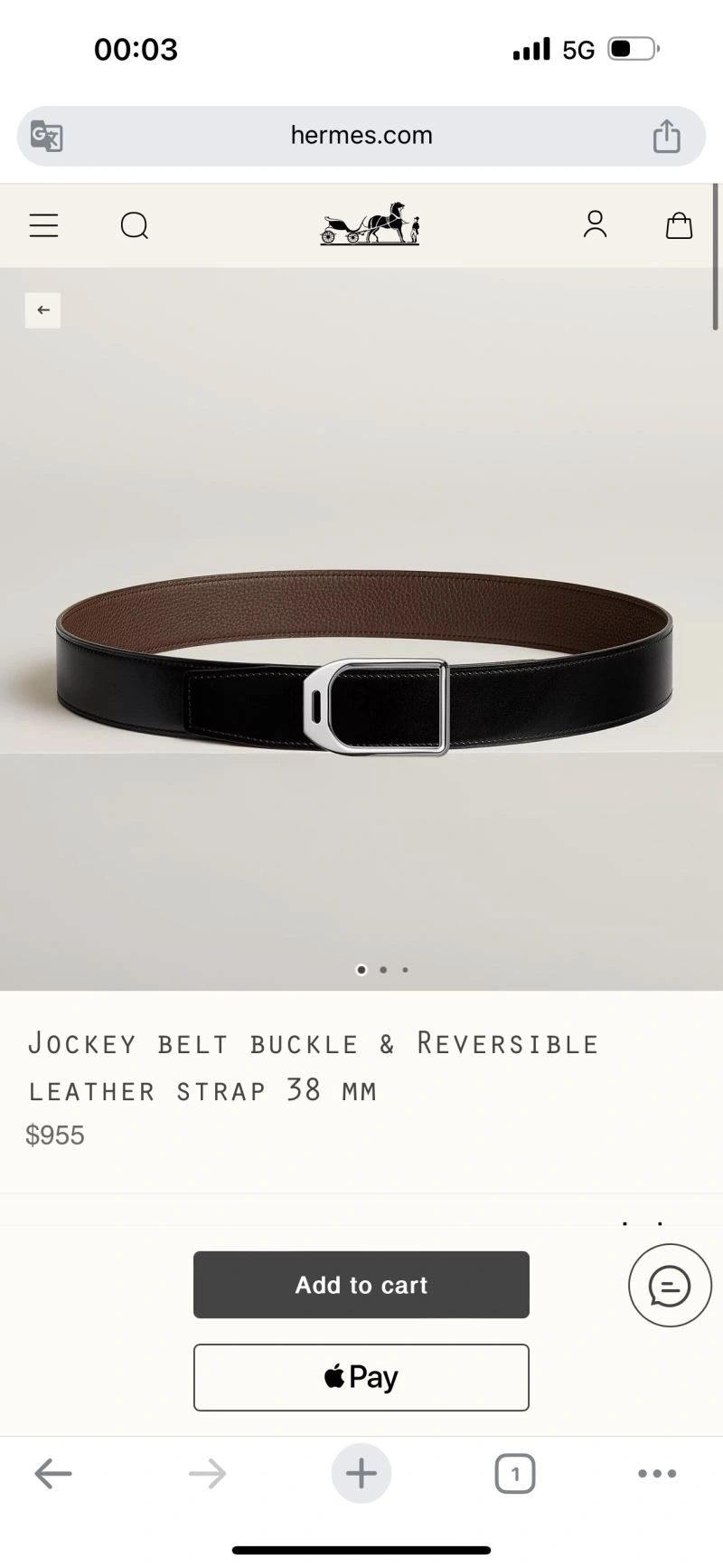 Hermes Belts SmoothTexture 296642