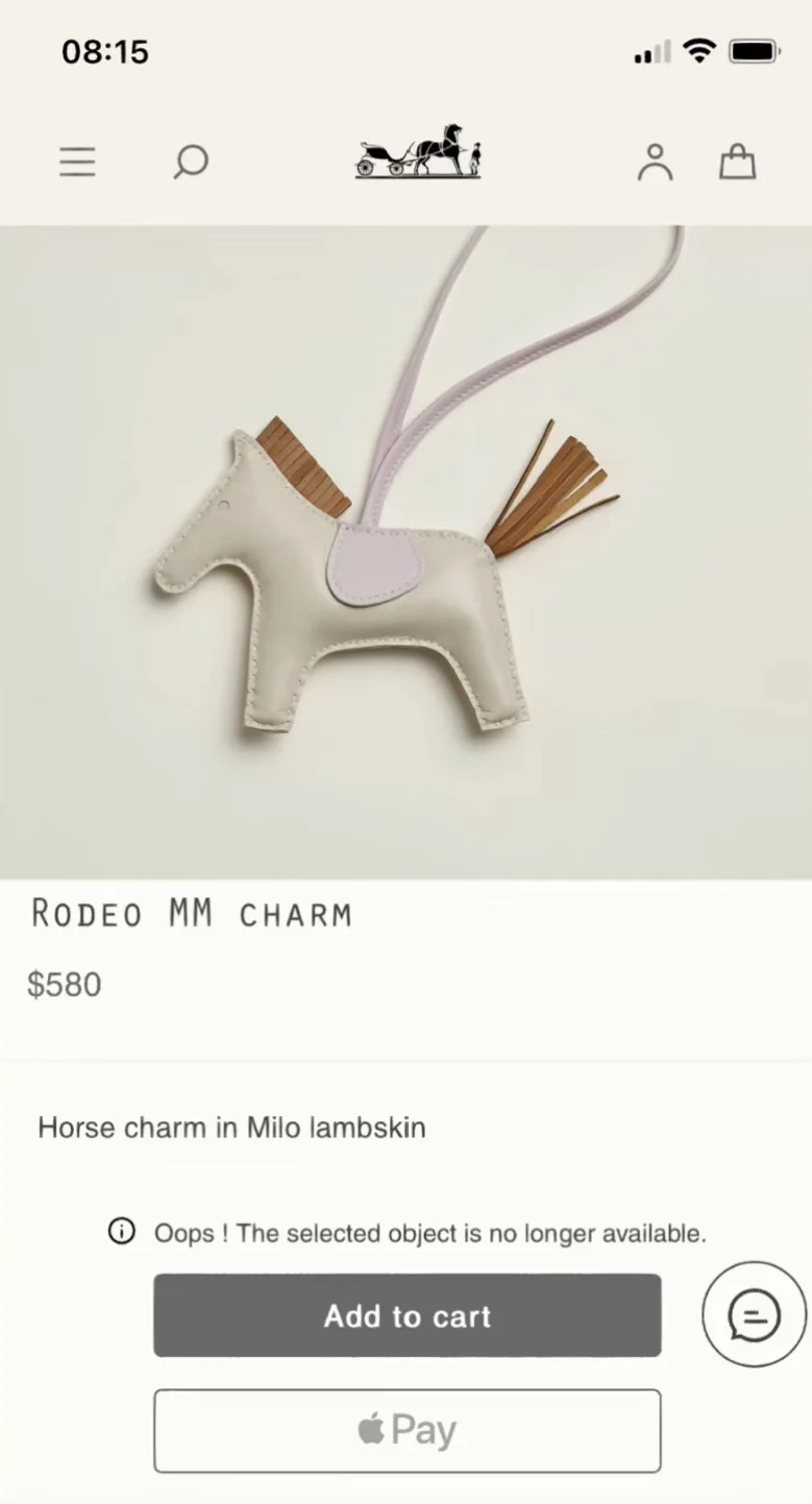 Elegant Hermes Handmade Pendant 48124