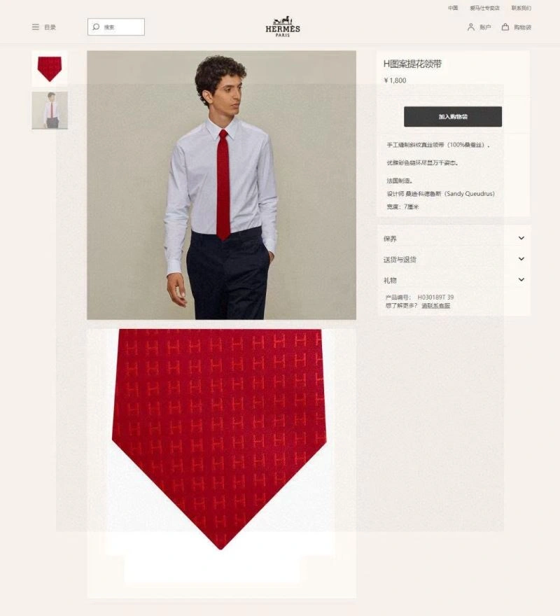 Hermes Neckties StreetReady 268658