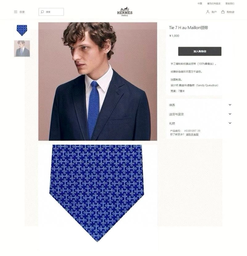 Hermes Neckties Tailored 268560