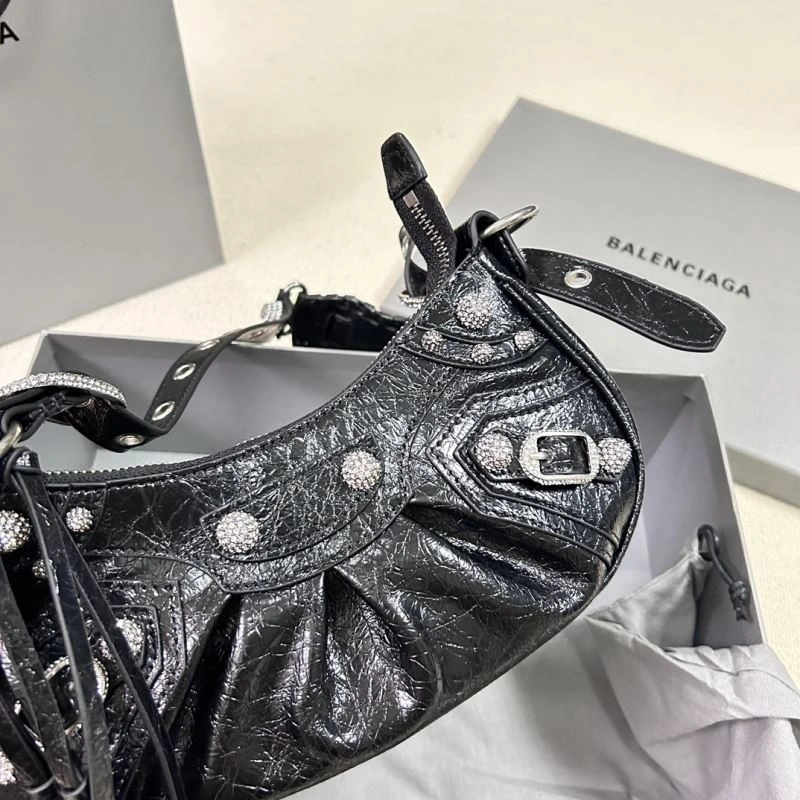 Le Cagole Half-Moon Dumpling Bag - Diamond Buckle Black XS RelaxedFit 78818