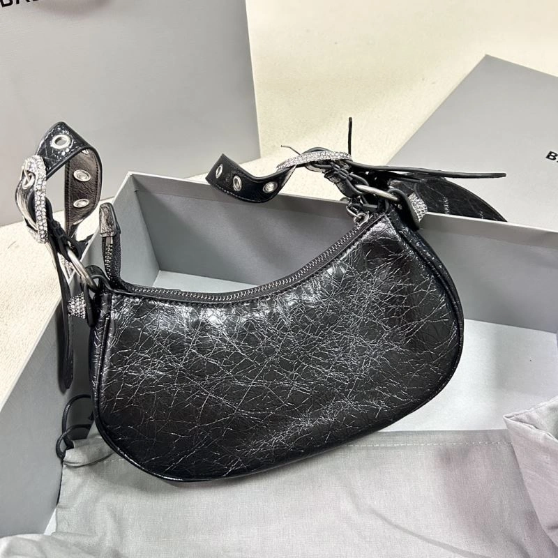 Le Cagole Half-Moon Dumpling Bag - Diamond Buckle Black XS RelaxedFit 78818