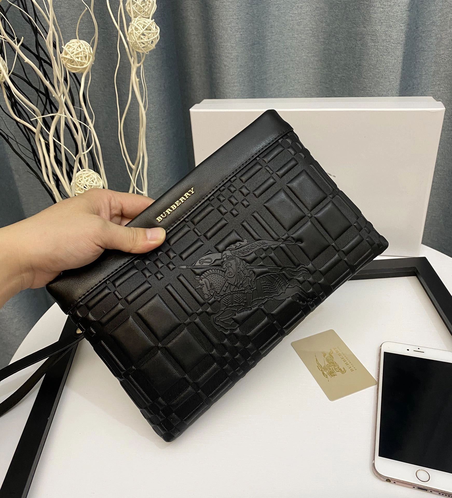 Mens Burberry Clutch Bags Sleek 93304