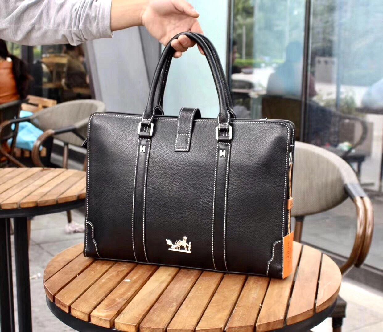 Compact Mens Hermes Briefcases 91827