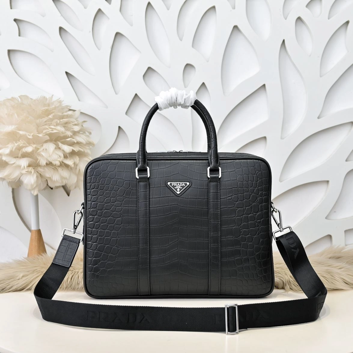 OdorResistant Mens Prada Briefcases 90759
