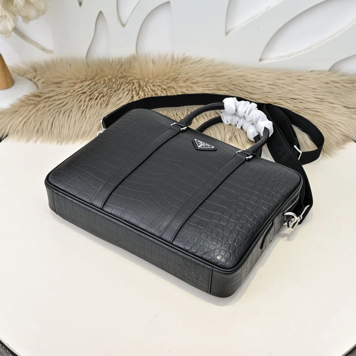 OdorResistant Mens Prada Briefcases 90759