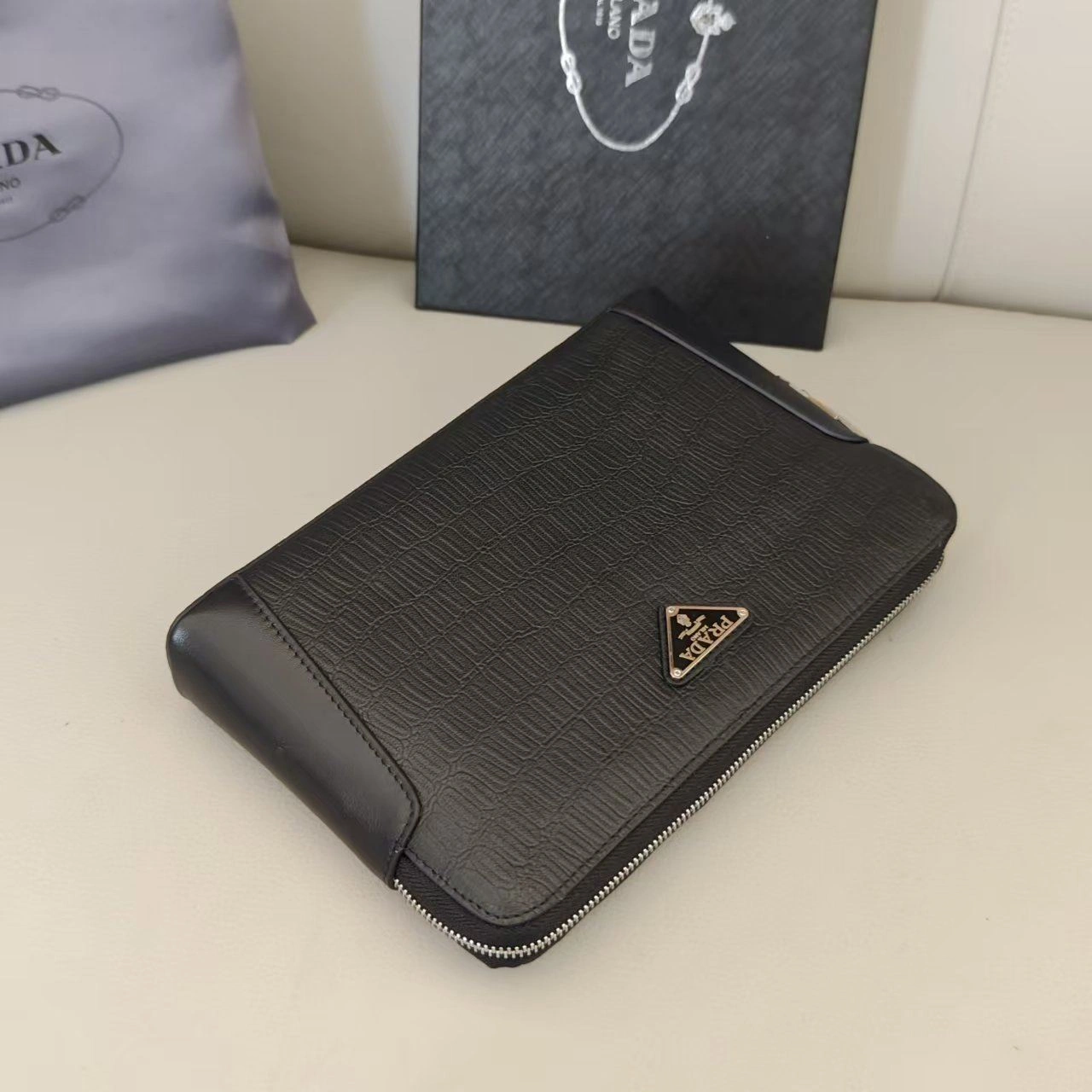 Mens Prada Clutch Bags Durable 92347