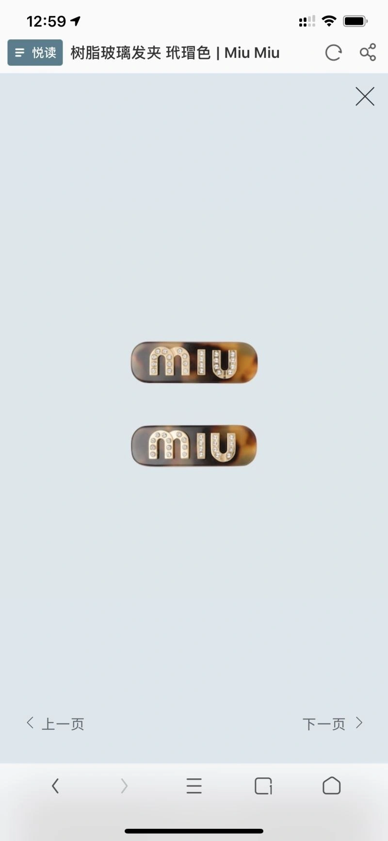 Supportive Miu Miu Hairpins 213415