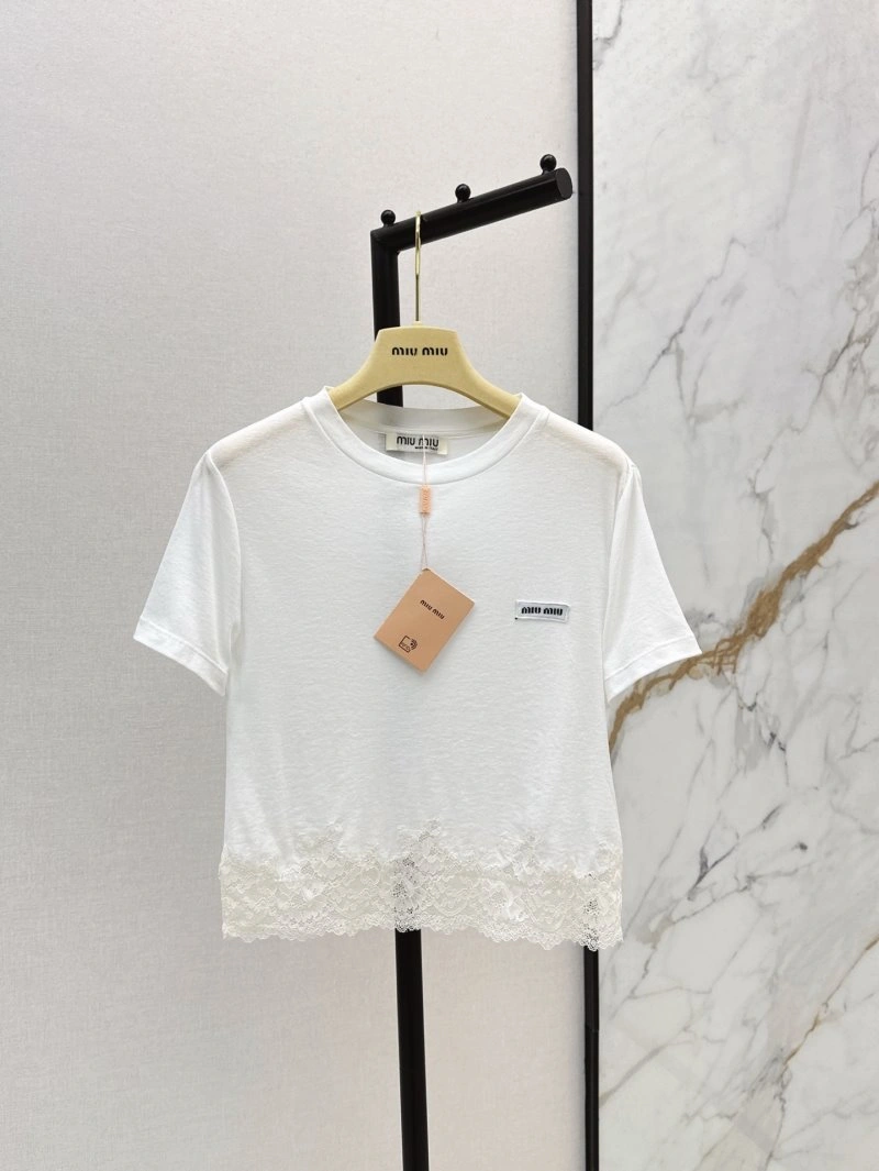Miu Miu T-Shirts Breathable 148419