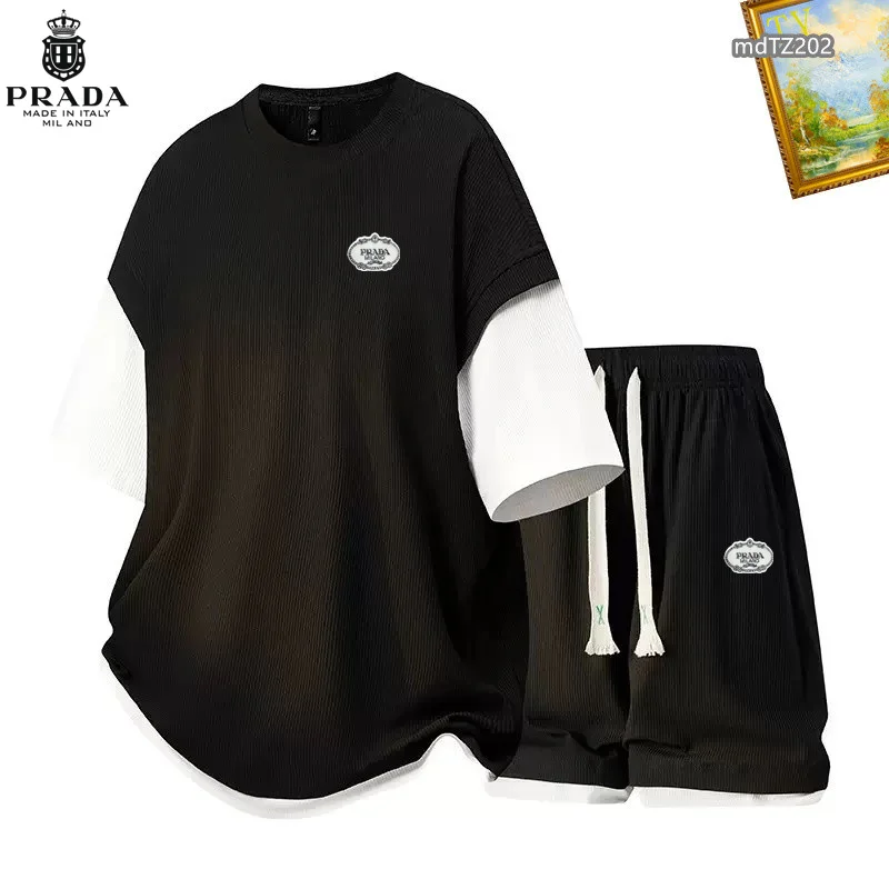 Prada Short Suits Breathable 166661