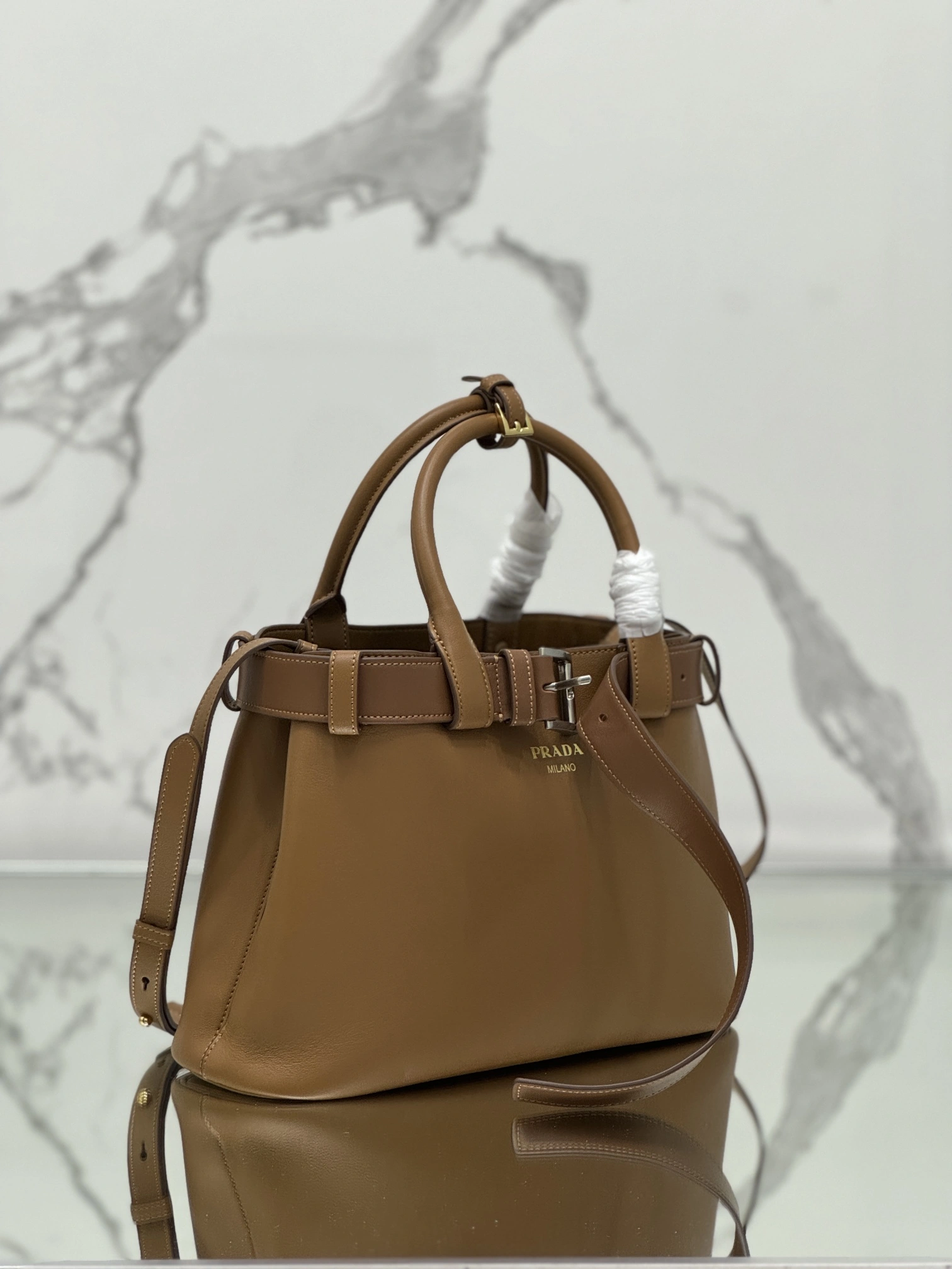 Prada Top Handle Bags Breathable 73634