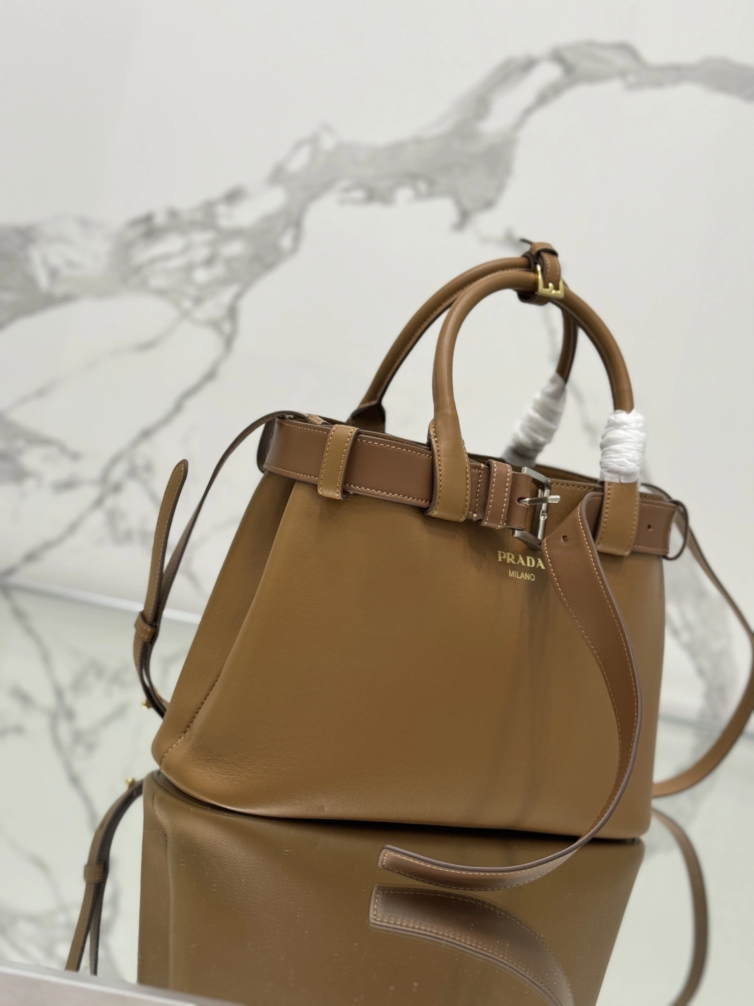 Prada Top Handle Bags Breathable 73634