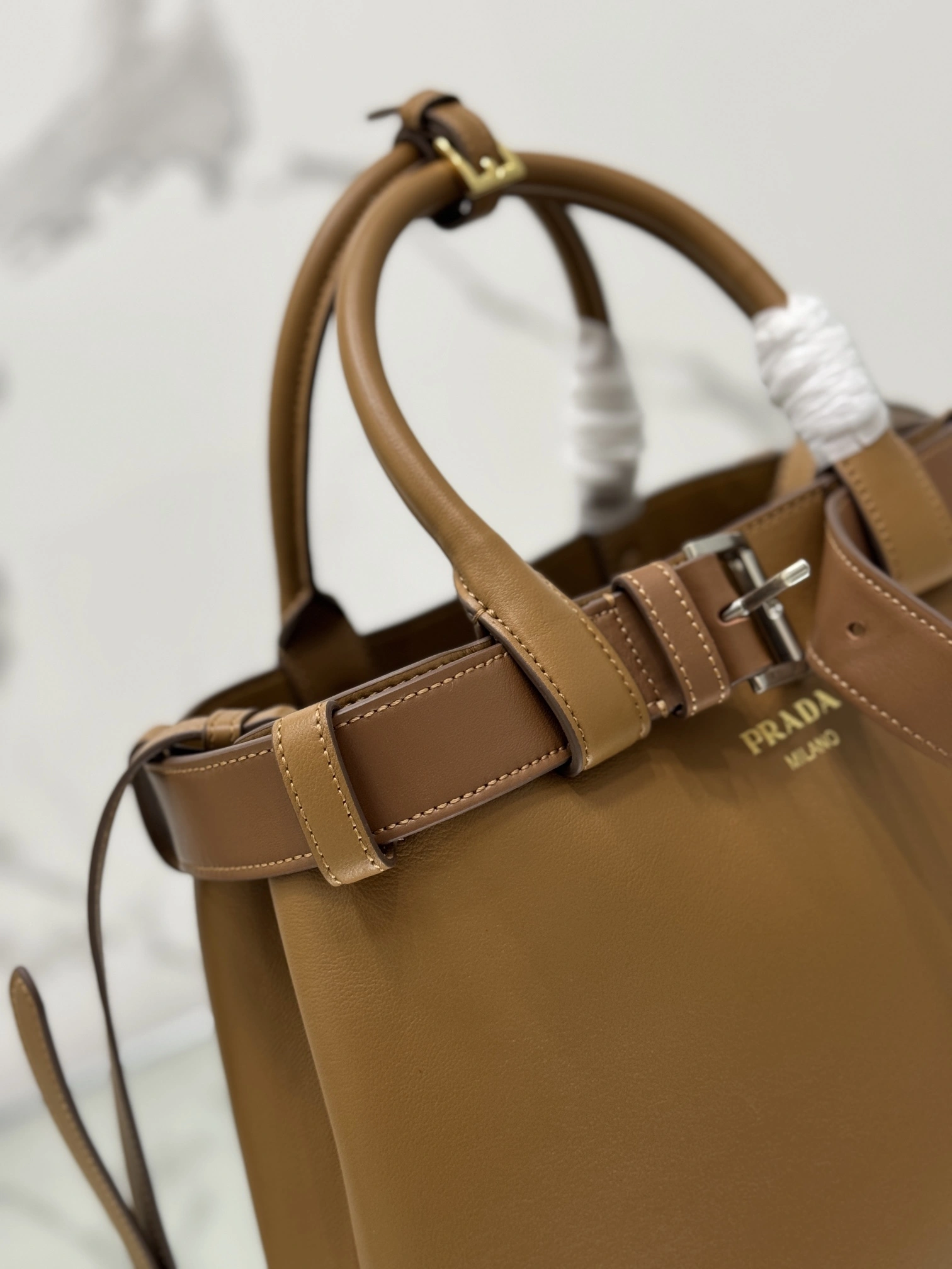 Prada Top Handle Bags Breathable 73634