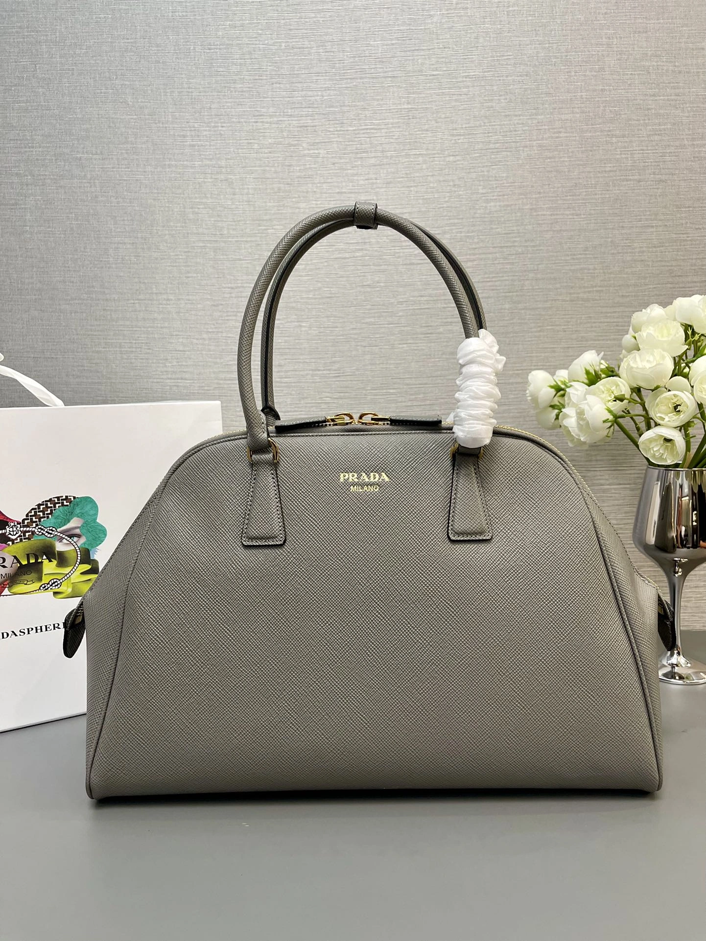 Prada Top Handle Bags Stretchable 71637