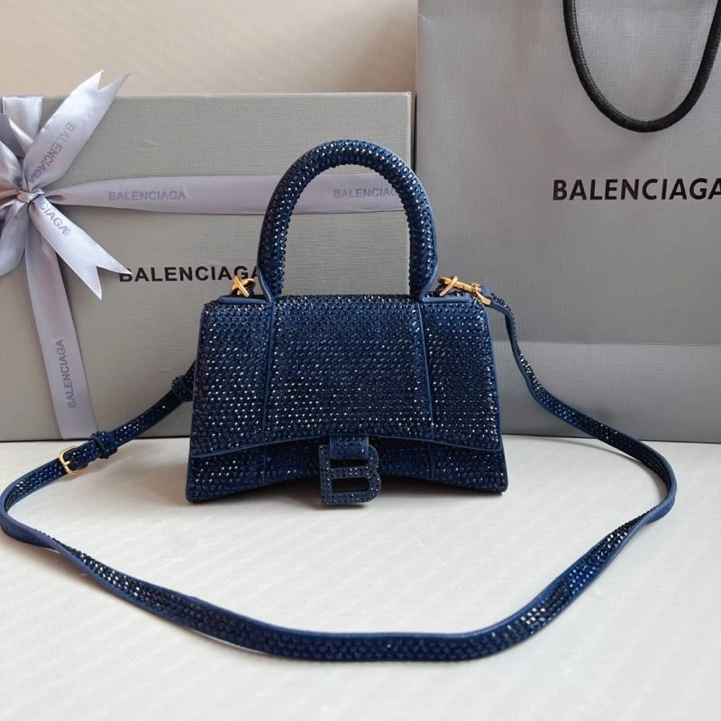 Practical Royal Blue Rhinestone Hourglass Bag with  B-Clasp 70041