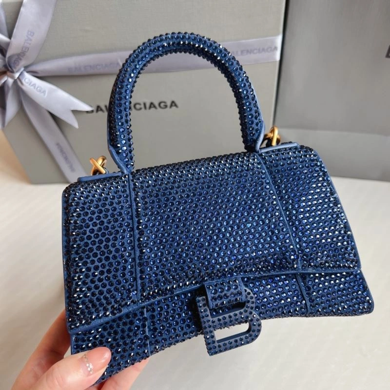 Practical Royal Blue Rhinestone Hourglass Bag with  B-Clasp 70041