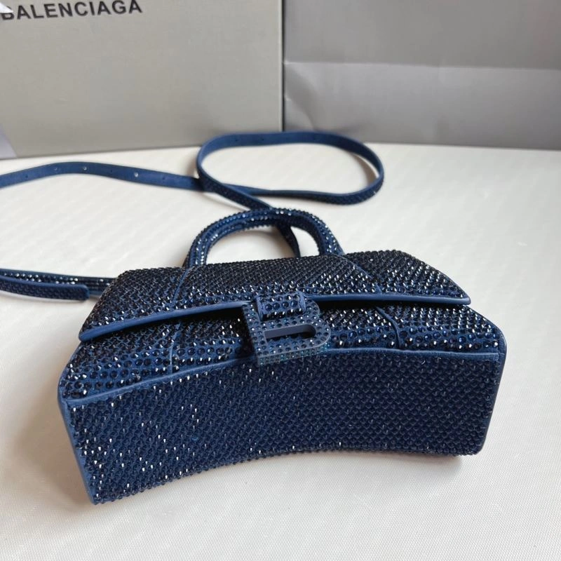 Practical Royal Blue Rhinestone Hourglass Bag with  B-Clasp 70041