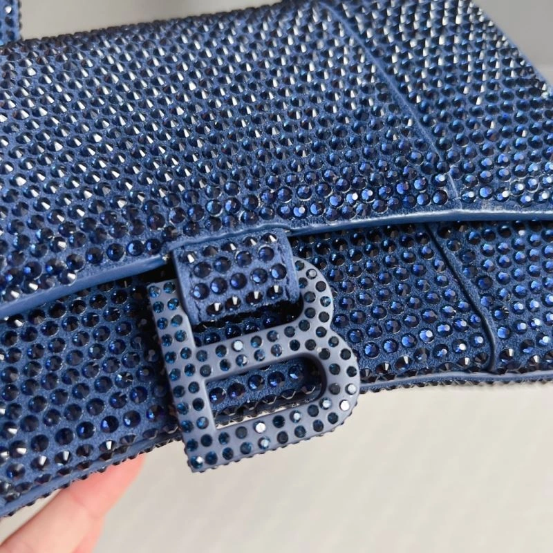 Practical Royal Blue Rhinestone Hourglass Bag with  B-Clasp 70041