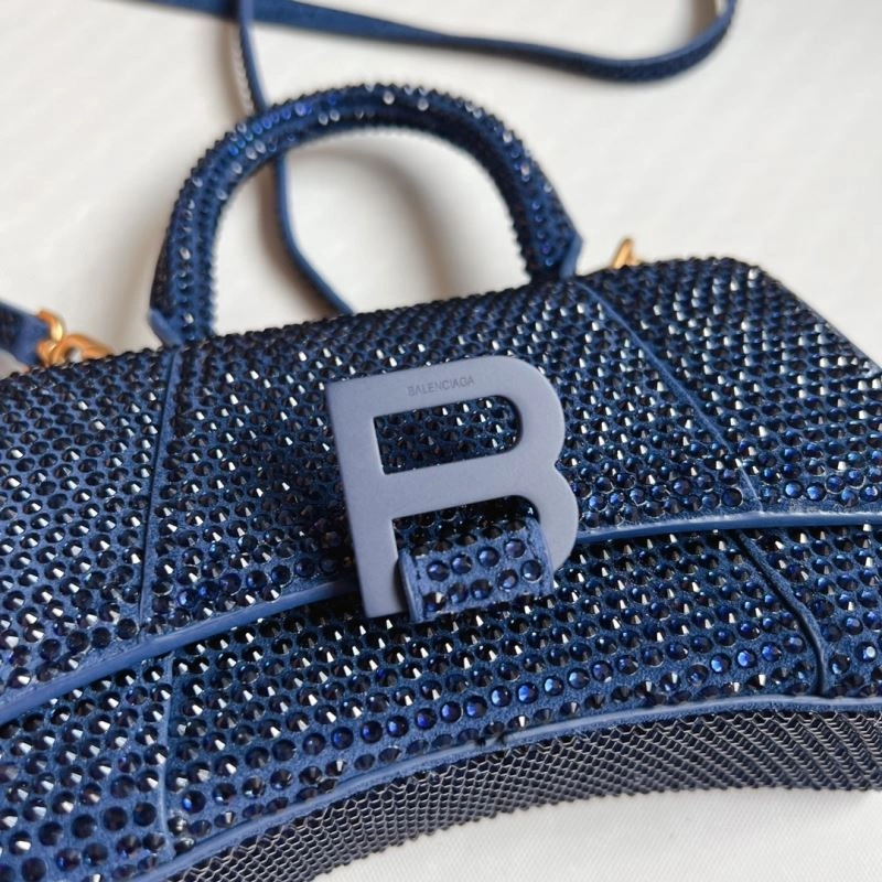 Practical Royal Blue Rhinestone Hourglass Bag with  B-Clasp 70041