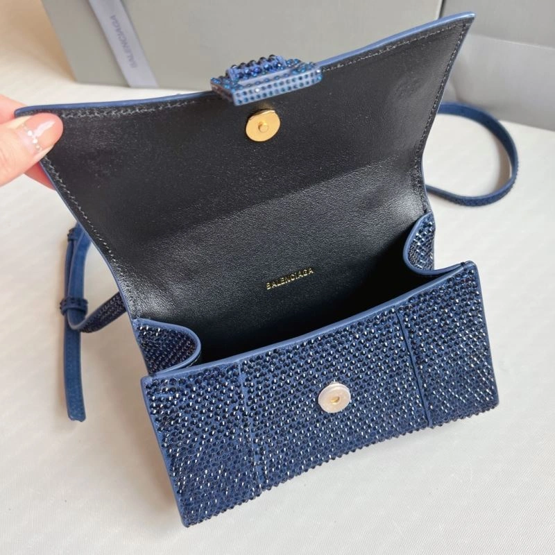 Practical Royal Blue Rhinestone Hourglass Bag with  B-Clasp 70041