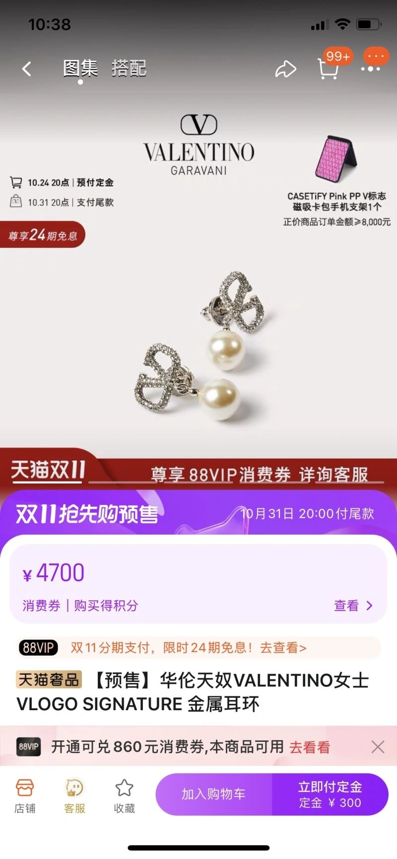 Valentino Earrings Timeless 214447