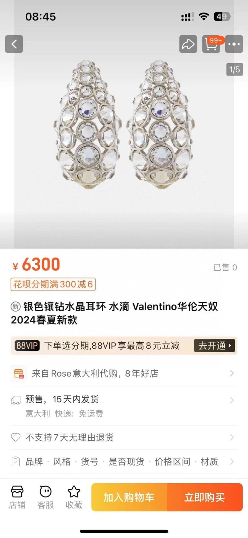 Sustainable Valentino Earrings 214090