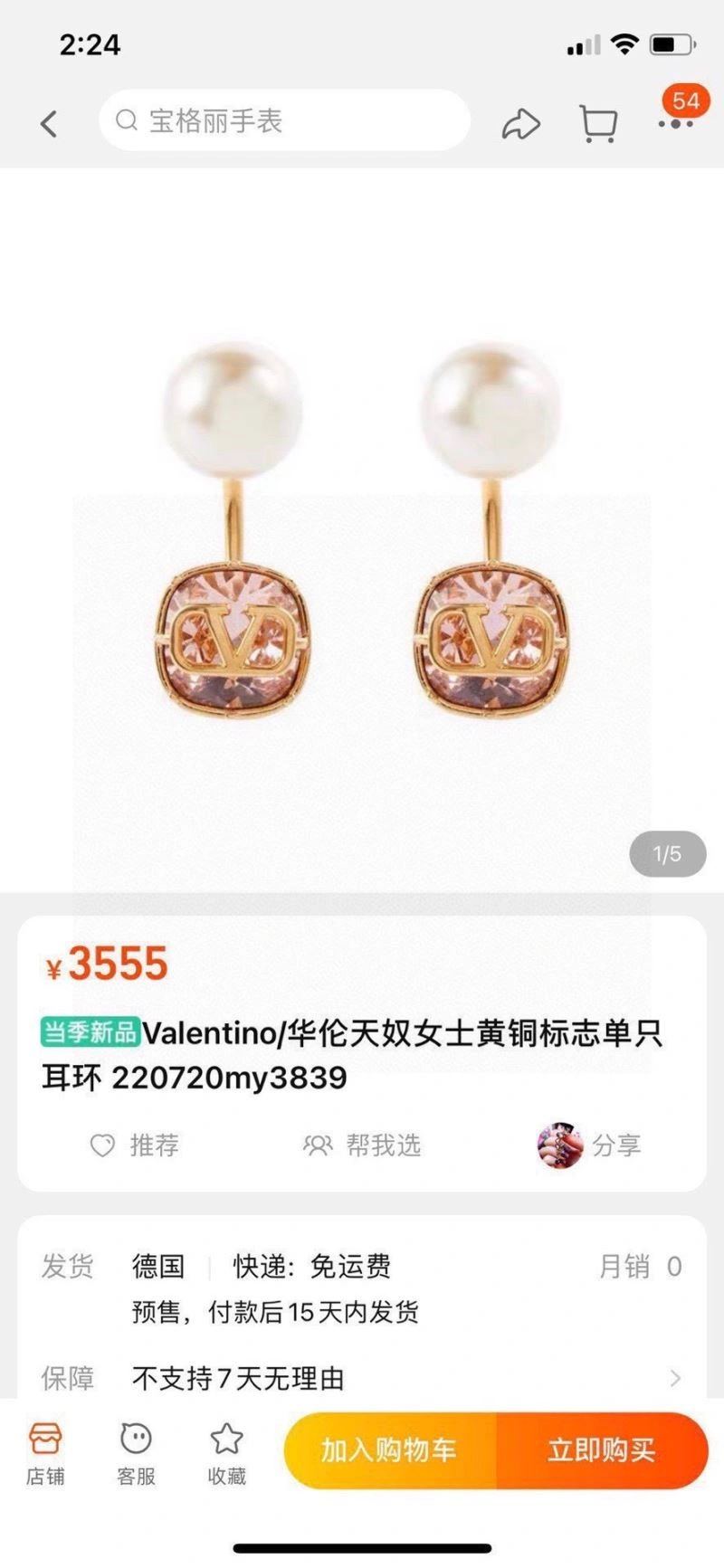 Valentino Earrings WrinkleFree 210465