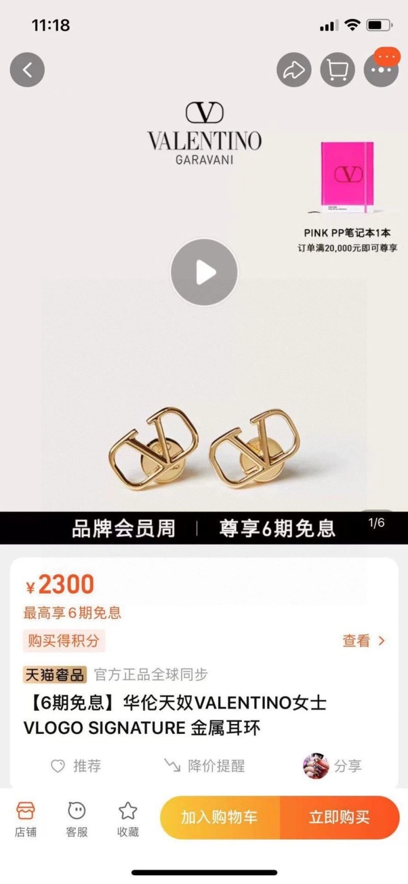 MoistureWicking Valentino Earrings 209093