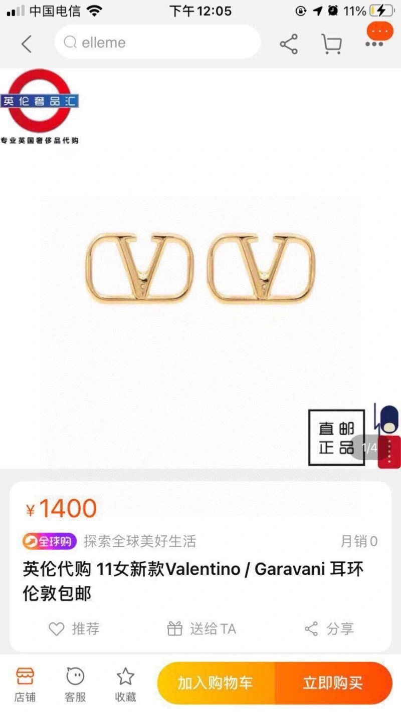 MoistureWicking Valentino Earrings 209093
