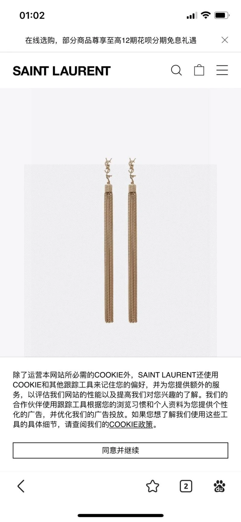 Ysl Earrings Efficient 213546
