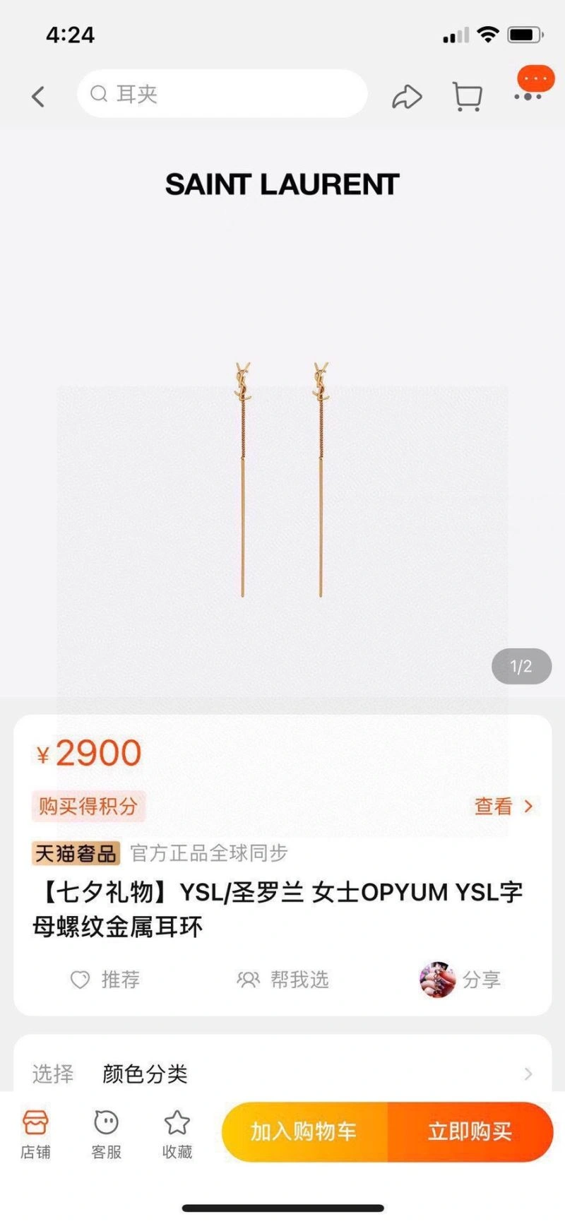 Packable Ysl Earrings 214027