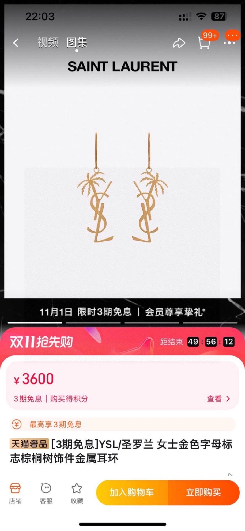 Affordable Ysl Earrings 207499