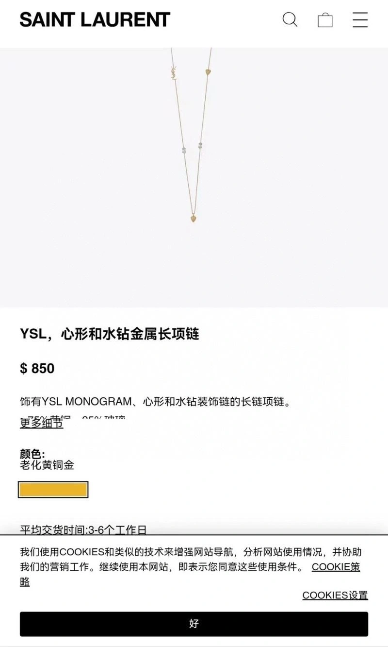 Ysl Necklaces UrbanStyle 208189